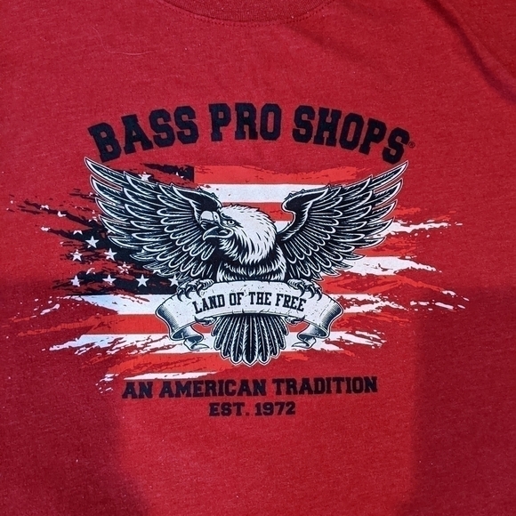 Bass Pro Shops An American Tradition Red Tee XXXL - Picture 2 of 3